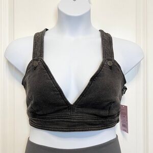 Wild Fable Black Wash Cropped Denim Vest For Women Size Medium